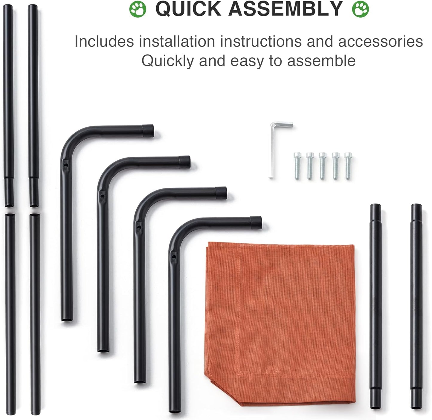 Love's cabin Elevated Cooling Dog Bed for Large Dogs, Portable Indoor & Outdoor Raised Pet Dog Cat Cot, Durable Summer Frame with Breathable Mesh, Terracotta, 48 inches