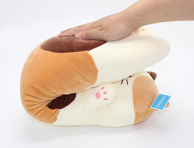 Very Soft Cat Long Hugging Pillow Plush Kitten Kitty Stuffed Animals Milky White 26"