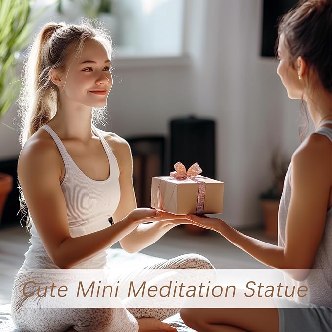 Yoga Meditation Statue Gifts for Women - Mini Yoga Girl with Cat Dog Figurines Gift for Office Cute Relaxation Gifts for Yoga Lovers & Cat Dog Lover Resin Yoga Figurine Decor Table Ornament