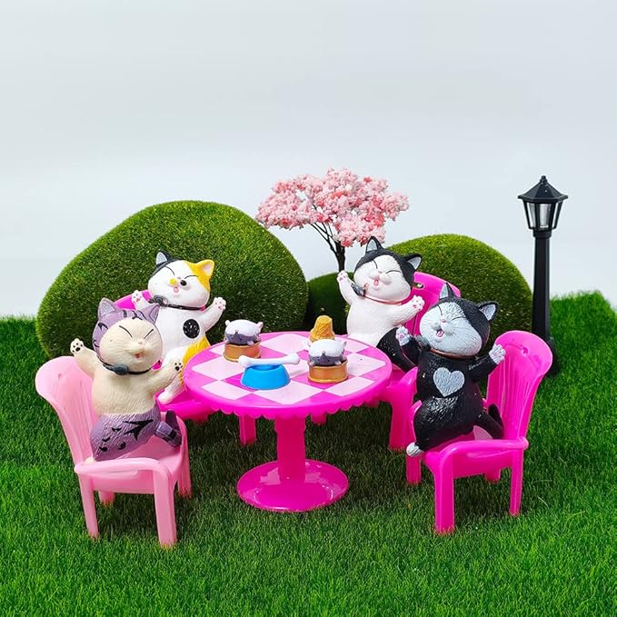 10 Pcs Realistic Cat Figure Mini Cute Cat Characters Miniature Educational Figures Kitten Easter Eggs Cake Topper Christmas Birthday Gift for Cat Lover