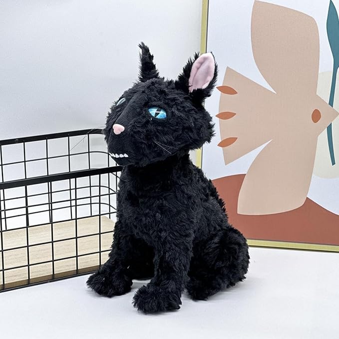 11.8 inches Coraliness Cat Plush Toy, The Cat Monster Stuffed Animal Pillow Doll, Black Cat Plushes for Fans Boys and Girls