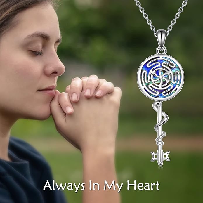 URONE Urn Necklaces for Ashes 925 Sterling Silver Abalone Shell Tree of Life Cremation Jewelry for Ashes Memory Jewelry for Women Men