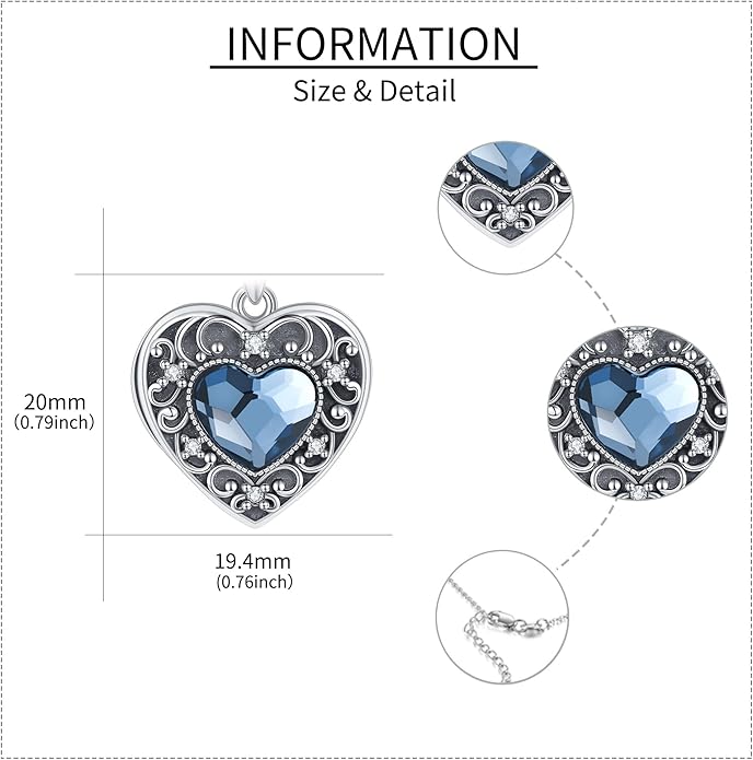 YFN Locket Necklace 925 Sterling Silver Heart Locket Necklace that Holds Pictures for Women Jewelry Gifts