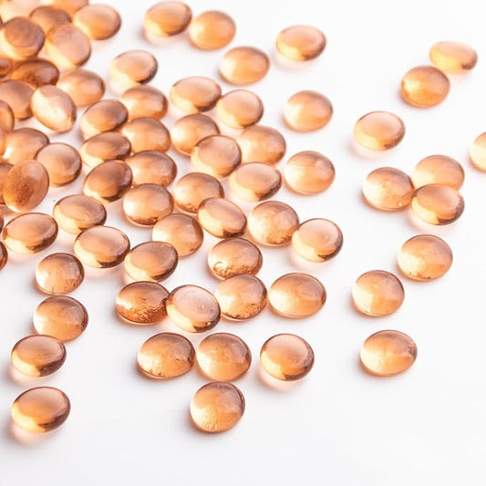 1 LB Glass Marbles, Pink Mini Flat Glass Beads~150 PCS for Vase Fillers, Floral Bottom Mancala Gems Pebbles Fish Tank Rocks for Table Aquarium,Home Decor Art Craft Supplies(0.5"~0.7")