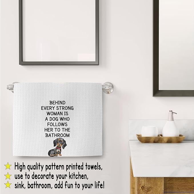 Funny Dachshund Gifts for The Owners, Dog Themed Gifts Kitchen Bathroom Decor Towels 16″×24″,Dog Lovers Gifts for Girls Mom Women, Funny Dachshund Bathroom Kitchen Dish Hand Towels