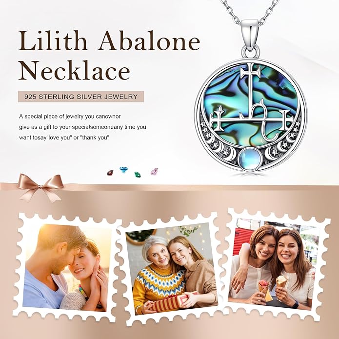 Witch Necklace 925 Sterling Silver Pentagram Triple Moon Pentacle Pendant Wiccan Pagan Jewelry Witchy Gifts for Women