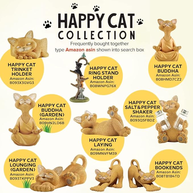 Whimsical Orange Cat Playing with Tail Figurine Cat Home Office Decorations - Happy Cat Collection - Gifts for Cat Lovers, Cat Lover Gifts for Women, Cat Lover Gifts for Men, Cat Decor for Cat Lovers