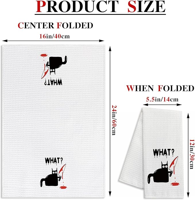 zcyhtqp Funny Kitchen Towels with Sayings - Cat Lover Dish Towels for Kitchen Decor & New Home Housewarming Gift