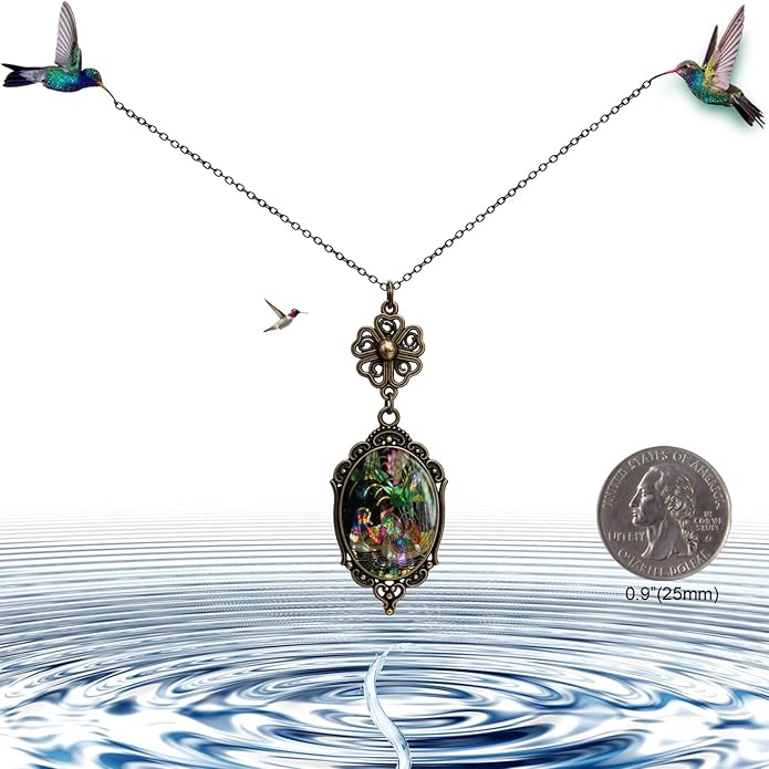 Yspace Lucky Clover Cameo Necklace Best Friend Heart Charms Jewelry 2 Chain Deluxe Gift