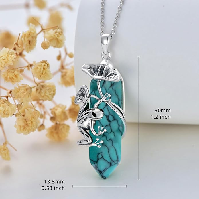 Frog Necklace 925 Sterling Silver Frog Pendant Birthstone Quartz Jewelry Gift for Women s Mom