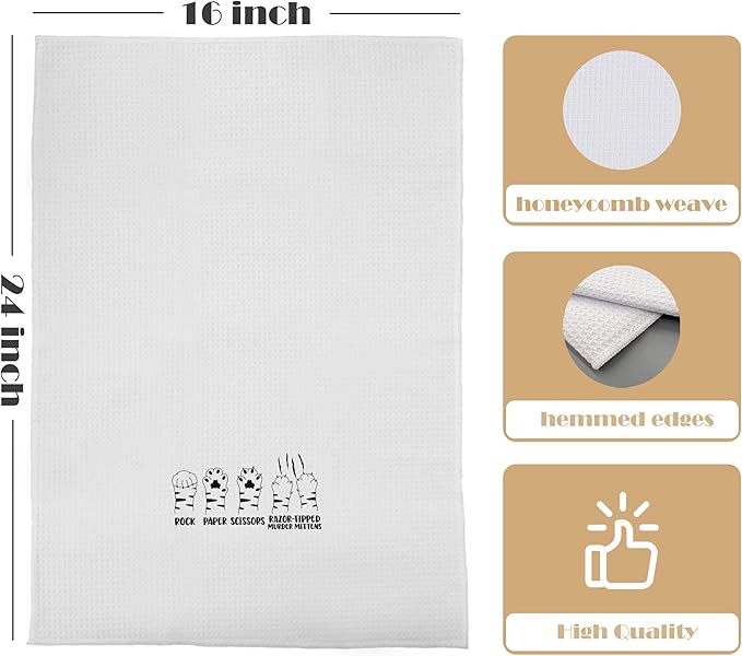 Funny Cat Kitchen Towels for Lovers - Dish Towels, Gifts for Women, Mom, Decorative, 16x24 Inches