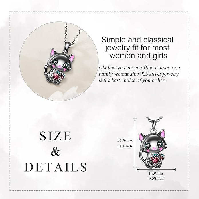 YAFEINI Animal Necklace Sterling Silver Moonstone/Turquoise/Abalone Shellfish Pendant Animal Necklace Cute Animal Jewelry Birthday Gifts Woman