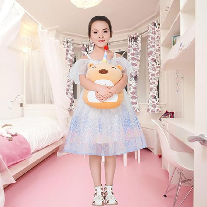 16 Inch Plush Brown Capybara Stuffed Animal Happy Birthday Capybara Hugging Pillow Birthday Capybara Plushies Throw Pillow Birthday Capybara Anime Gift for Kids and Lovers