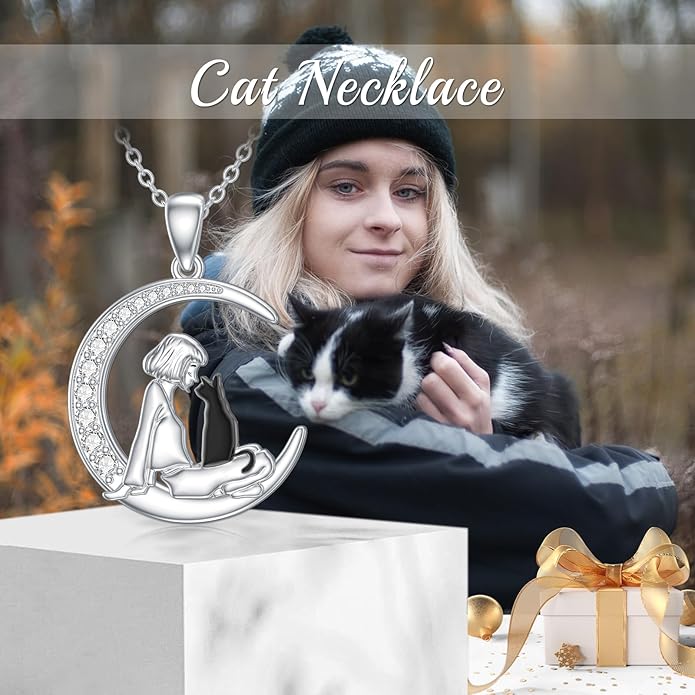 Horse/Bunny/Dog/Cat Necklace 925 Sterling Silver Women with Animal Pendant Necklace Jewelry Gifts for Women Animal Lovers