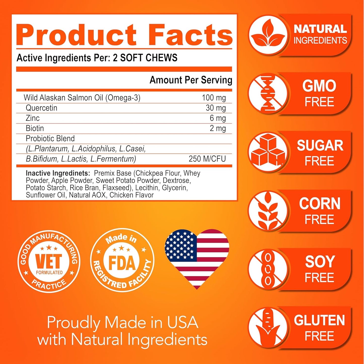 Omega 3 for Dogs - Skin and Coat Supplement - Fish Oil for Dogs Chews - Allergy and Itch Relief - Anti Shedding Supplement - Dry Skin Treatment - Salmon Oil - Made in USA - 120 Soft Treats