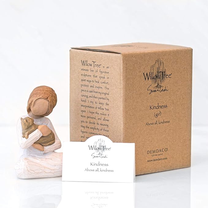 Willow Tree Kindness (Girl), Above All, Kindness, Expresses Relationship with A Much-Loved Pet, A Gift to Celebrate an Adoption, for Animal Lovers and Cat Owners, Sculpted Hand-Painted Figure