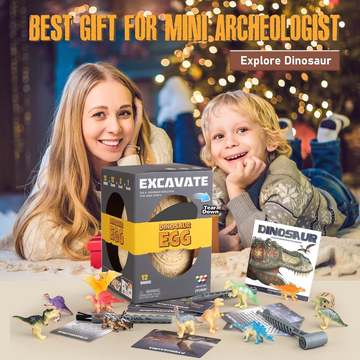 Jumbo Dino Egg Dig Kit - 12 Dinosaurs Excavation Kit, Dinosaur Toys for Kids 5-7, Fossil Dino Dig for Dinosaur Collection, Toys Gifts for Boys Girls 6 and up Year Old Birthday Gift