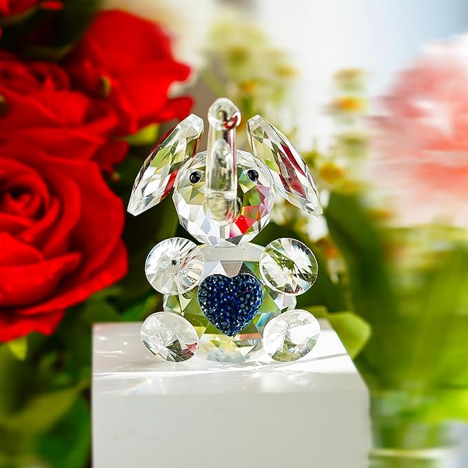 H&D HYALINE & DORA Handmade Crystal Elephant Figurine Glass Elephant Animal Figurines Collectible Gifts for Animal Lover