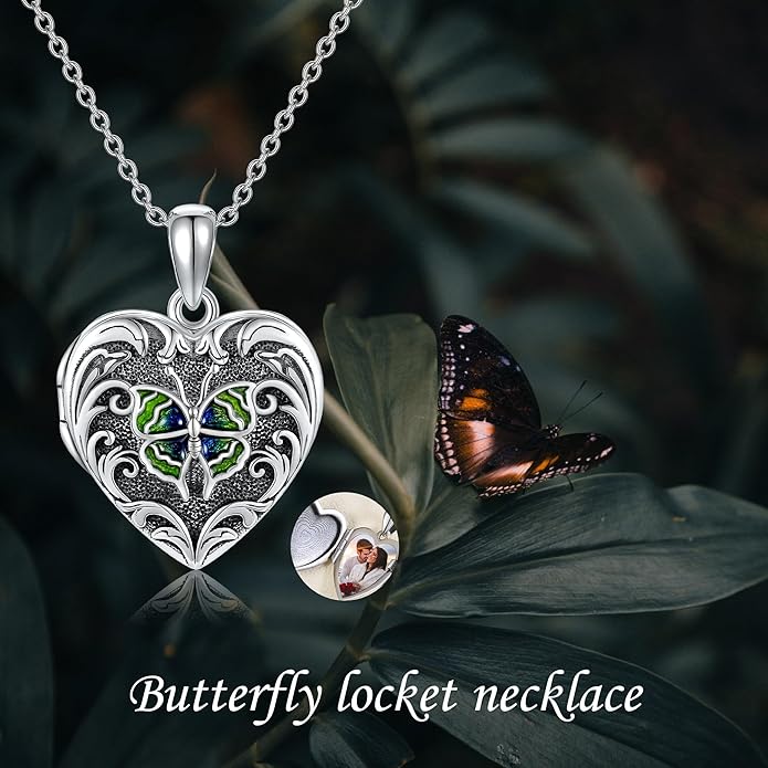 ONEFINITY Tree of Life Locket Necklace Sterling Silver Locket Necklace That Holds Pictures Tree of Life Locket Pendant for Women Wife Girlfriend