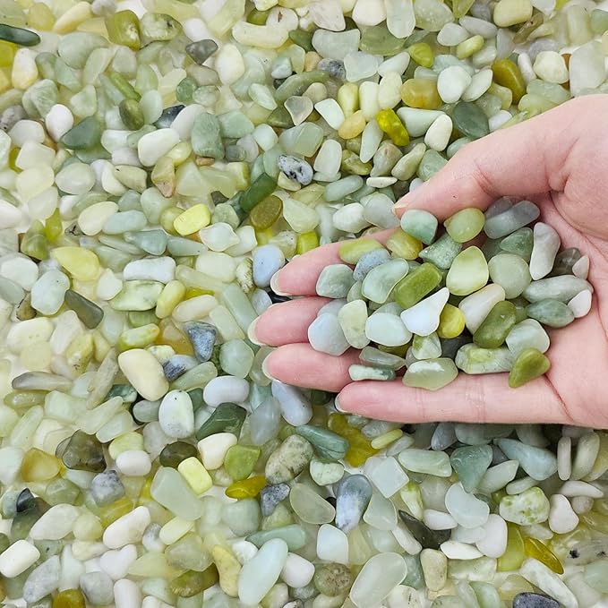 10 lbs Jade Gravel Small Pebbles for Plants, 3/8 Inch Decorative Rocks for Plants Succulents Bamboo Vases Landscaping and Potted Drainage Rocks
