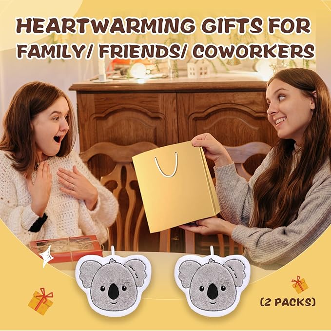 2 Pack Hand Towels Set for Bathroom: Gifts for Her Cat Lovers Cute Cat Raccoon Pattern Kitchen Towels Drying Your Hands Pads - Women Mom Wife Sister Friend Coworker Gifts (2,Koala)