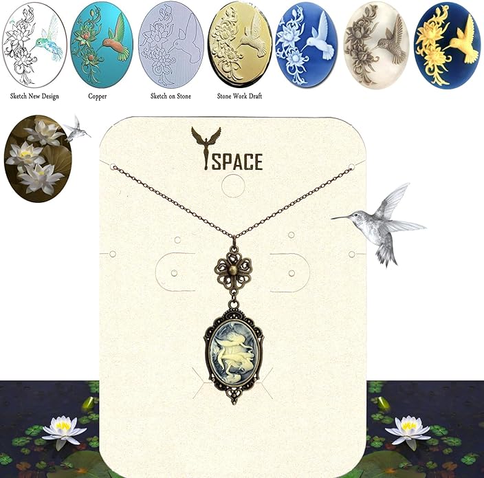 Yspace Lucky Clover Cameo Necklace Best Friend Heart Charms Jewelry 2 Chain Deluxe Gift