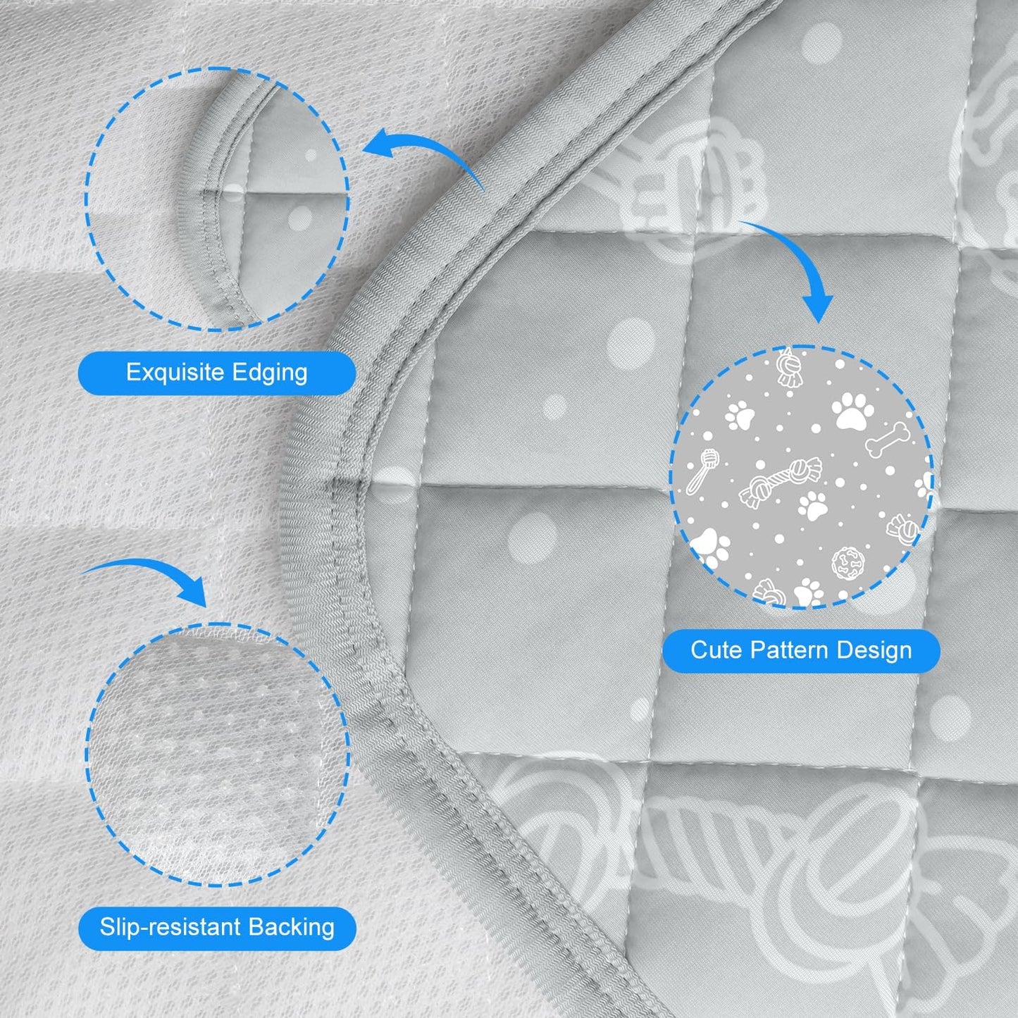 MH MYLUNE HOME Dog/Cat Cooling Mat, Arc-Chill Cooling Fiber & Endothermic Color Changing Pet Mat, 20'x30', Foldable & Washable, Non-Toxic Summer Pet Blanket, Light Gray