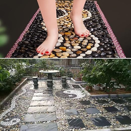 XXYXXY Natural River Rocks Decorative Rocks, Succulents, Highly Polished Decorative Pebbles in Shapes and Sizes from 1-3 inches. (18LB, 1)