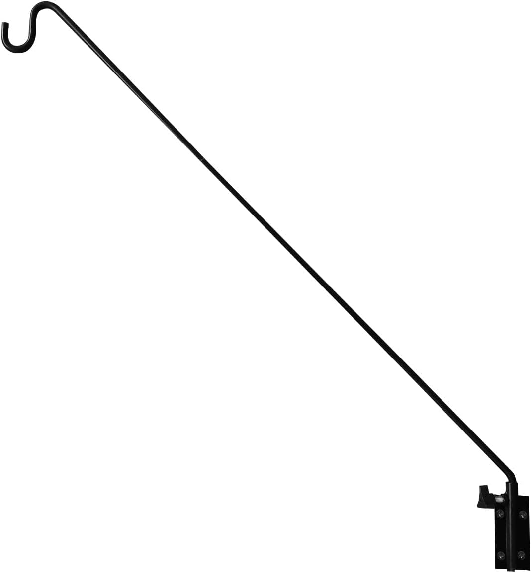 MIXXIDEA Heavy Duty Extended Reach Wall Mounted Deck Hook Wall Pole,Bracket Direction and Length Adjustable Plant Bracket for Bird Feeders, Planters, Suet Baskets, Lanterns, Wind Chimes,Black
