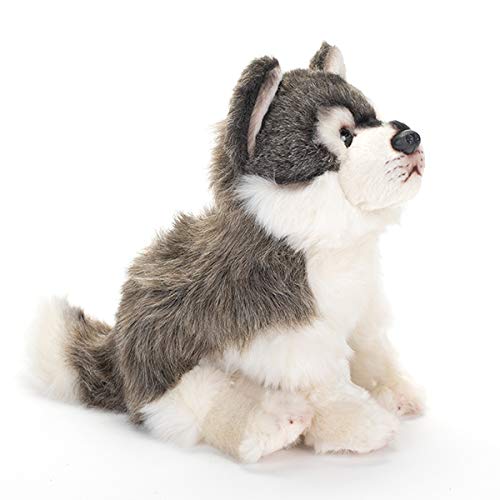 Small Wolf Friend Wispy Charcoal Children's Plush Stuffed Animal Toy