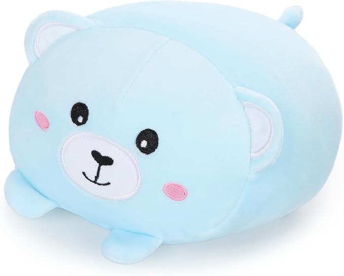 AIXINI 23.6 inch Cute Bear Plush Stuffed Animal Cylindrical Body Pillow,Super Soft Cartoon Hugging Toy Gifts