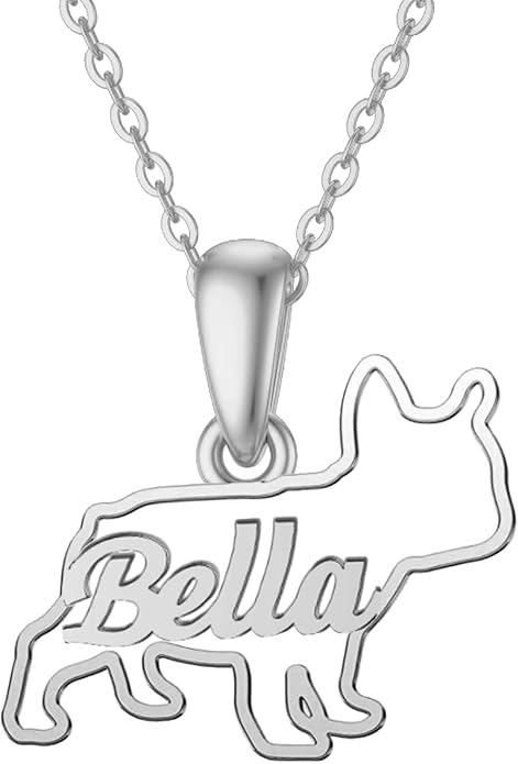 925 Sterling Sliver Yorkshire/Corgi/Labrador/Pug/Bulldog/Paw Print/Cross Necklace Cute Puppy Dog Necklace Jewelry Birthday Gifts for Women Girls Dog Lovers