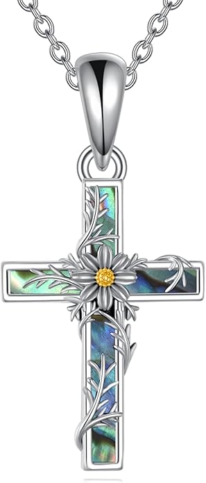 YFN Cross Necklace Sterling Silver Religious Cross Pendant Jewelry Christian Gifts for Women Men