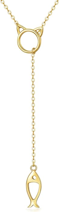 WSX 14K Real Gold Animal Necklace for Women, Bear/Cat/Rabbit/Elephant/Horse Pendant Charm Jewelry Gifts Mother Day Valentine Christmas