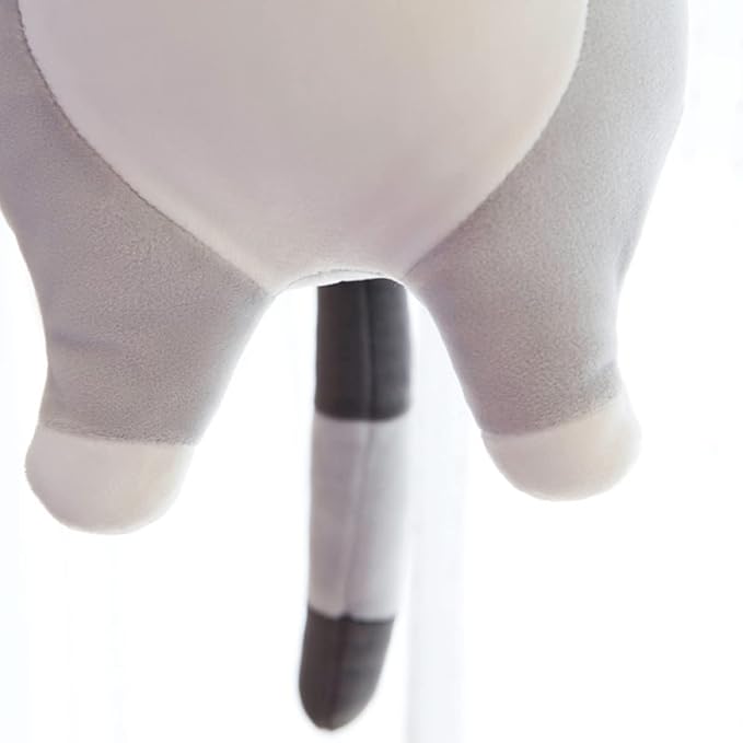 Long Gray Cat Plush Pillow Toy Sleeping Pillow Cute Cartoon Cat Stuffed Animals Soft Long Body Pillow Gift for Kids(27.55in)