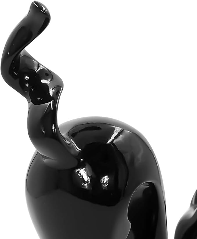 DreamsEden Cute Black Cat Statue - Modern Art Sculpture Resin Animal Figurine Decoration for Living Room Shelf Decor