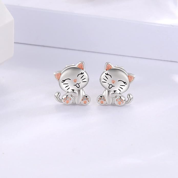 Sterling Silver Animal Stud Earrings: S925 Hypoallergenic Cute Koala Bear Cat Llama Bunny Cow Earrings for Women Koala Animal Stud Earrings Jewelry Gifts
