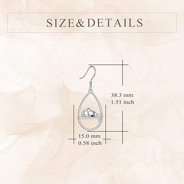 YFN Animal Earrings Sterling Silver Animal Heart Hoop Dangle Earrings Cute Jewelry Gifts for Women