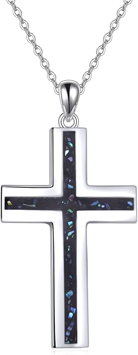 YFN Cross Necklace Sterling Silver Religious Cross Pendant Jewelry Christian Gifts for Women Men