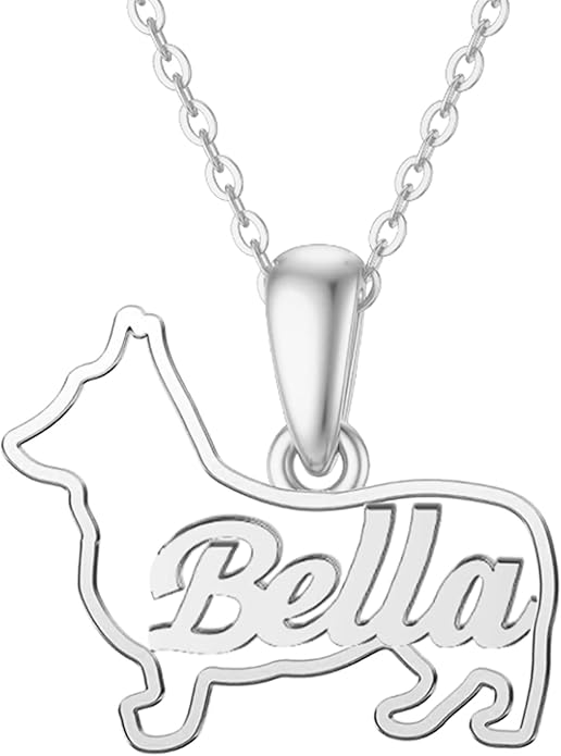 925 Sterling Sliver Yorkshire/Corgi/Labrador/Pug/Bulldog/Paw Print/Cross Necklace Cute Puppy Dog Necklace Jewelry Birthday Gifts for Women Girls Dog Lovers