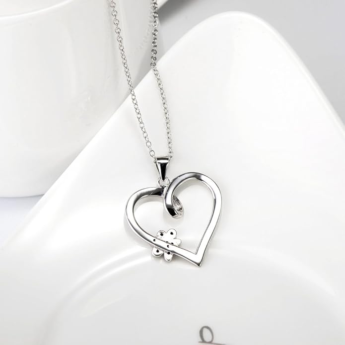 YFN Dog Pendant Necklace for Women Girls 925 Sterling Silver Pet Animal Memorial Jewelry Gifts for Dog Lovers