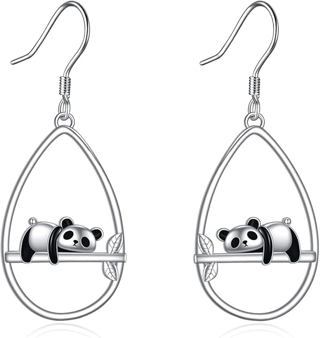 YFN Animal Earrings Sterling Silver Animal Heart Hoop Dangle Earrings Cute Jewelry Gifts for Women