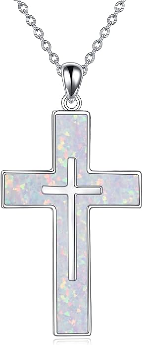 YFN Cross Necklace Sterling Silver Religious Cross Pendant Jewelry Christian Gifts for Women Men