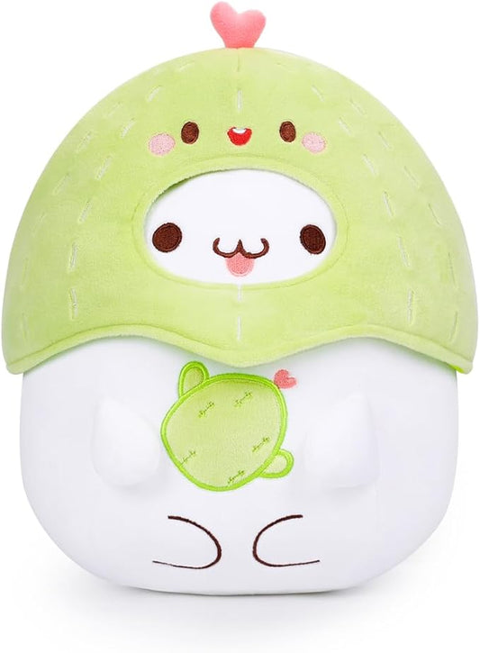 AIXINI Cute Cactus Cat Plush Pillow 10" Kitten Stuffed Animal, Soft Kawaii Cat Plushie with Cactus Outfit Costume, Hugging Plush Squishy Pillow Toy