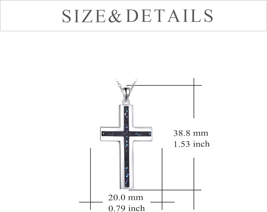 YFN Cross Necklace Sterling Silver Religious Cross Pendant Jewelry Christian Gifts for Women Men