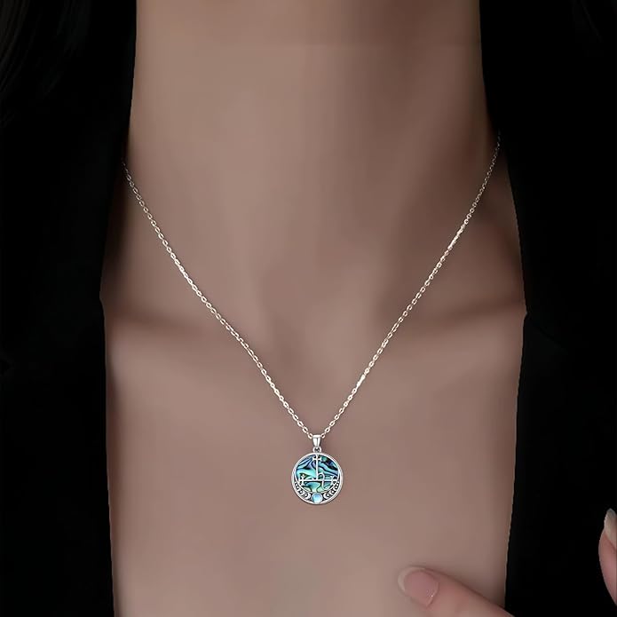 Witch Necklace 925 Sterling Silver Pentagram Triple Moon Pentacle Pendant Wiccan Pagan Jewelry Witchy Gifts for Women