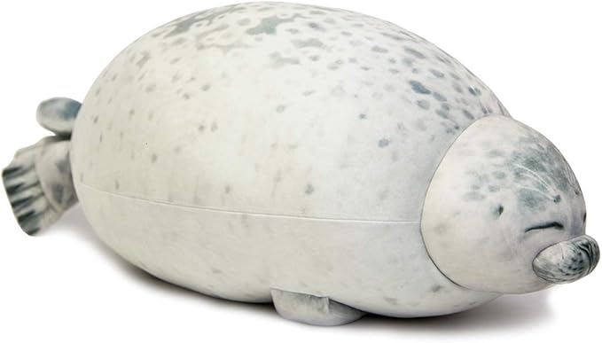 EHOTONG Cute Blob Seal Pillow, Chubby Seal Plush Hug Pillow Soft Stuffed Animal Toy (White, 15")
