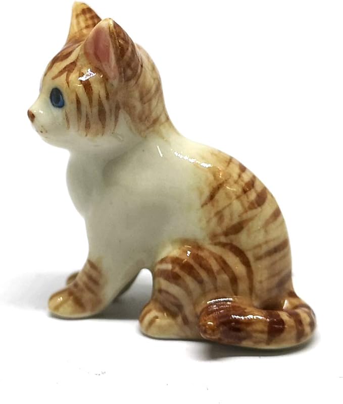 ZOOCRAFT Ceramic Siamese Cat Figurine Brown Hand Painted Porcelain Miniature Collectible