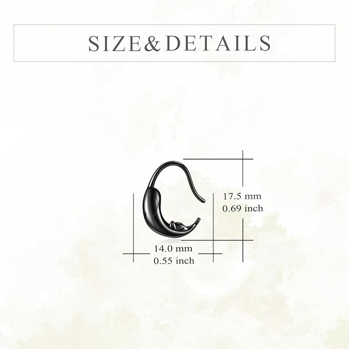 YFN Cat Earrings for Women Sterling Silver Shark Dangle Earrings Cat Jewelry Gifts for Women Cat Lover Shark Jewelry for Shark Lover