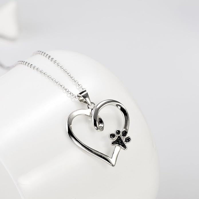 YFN Dog Pendant Necklace for Women Girls 925 Sterling Silver Pet Animal Memorial Jewelry Gifts for Dog Lovers